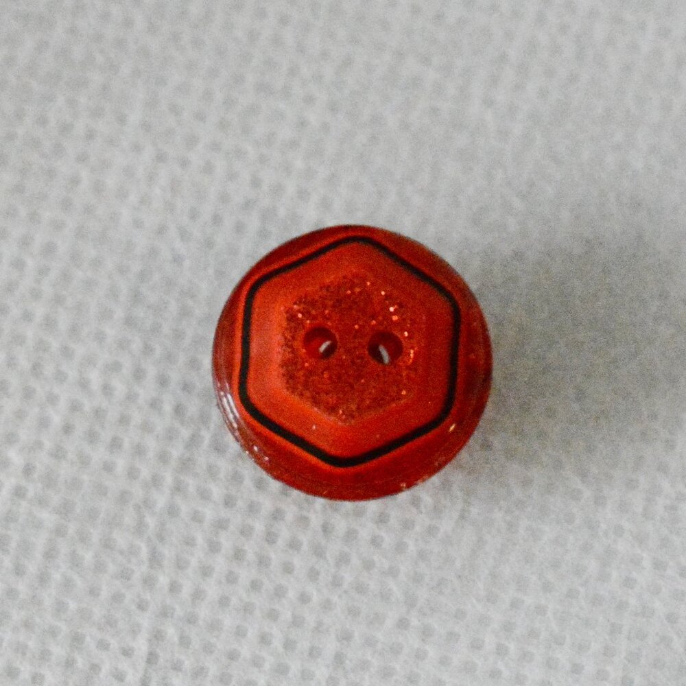 Handmade Red Upcycled Button Pin - Picture 3 of 6